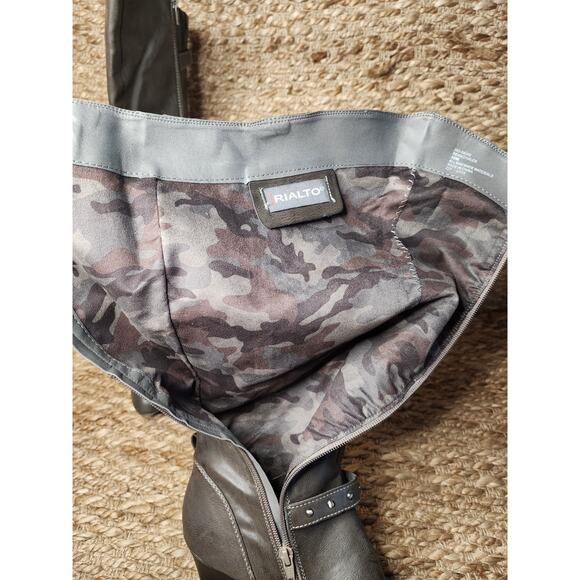 Rialto Women's Dark Gray Leather Tall Heel Fashion Boots Size 10 M Knee-high - Picture 7 of 11